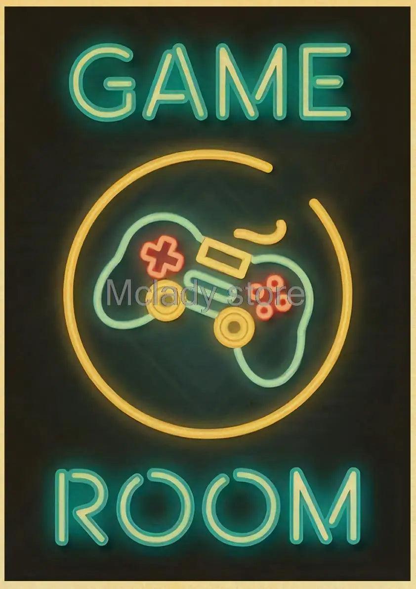 Sleep, Game, Repeat Wall Art - Retro Gaming Poster - Decor for Kids Game Room - Brand My Case