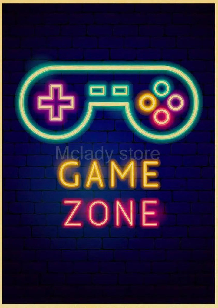 Sleep, Game, Repeat Wall Art - Retro Gaming Poster - Decor for Kids Game Room - Brand My Case