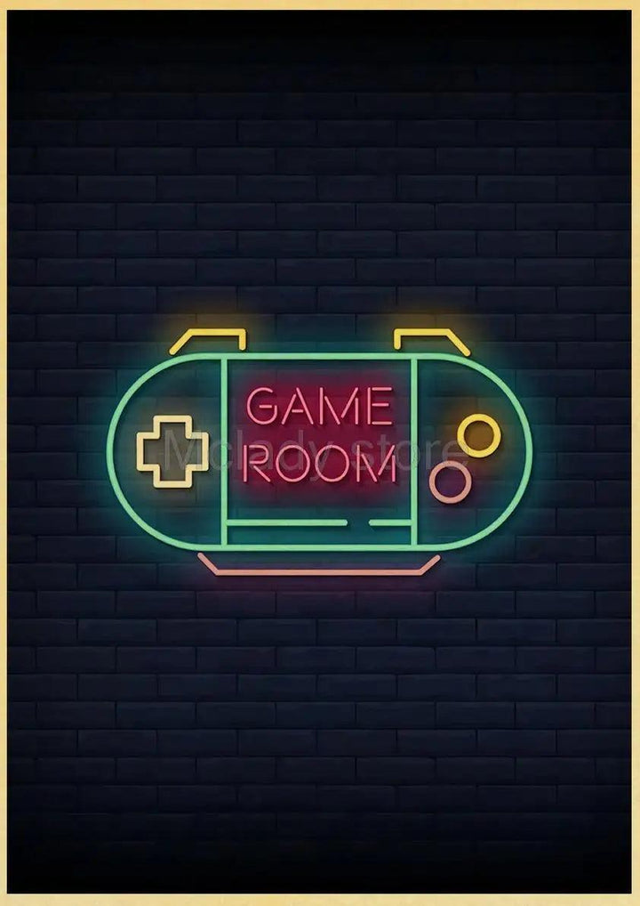 Sleep, Game, Repeat Wall Art - Retro Gaming Poster - Decor for Kids Game Room - Brand My Case