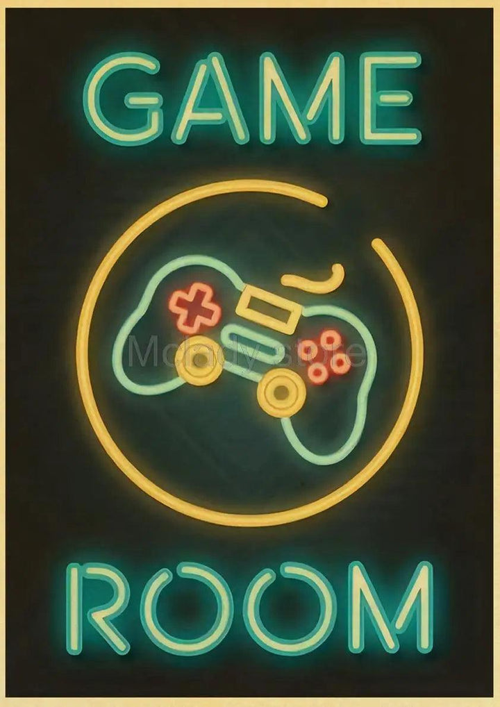 Sleep, Game, Repeat Wall Art - Retro Gaming Poster - Decor for Kids Game Room - Brand My Case