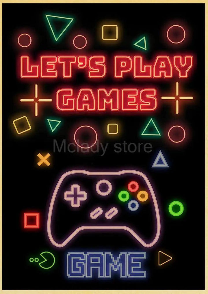 Sleep, Game, Repeat Wall Art - Retro Gaming Poster - Decor for Kids Game Room - Brand My Case