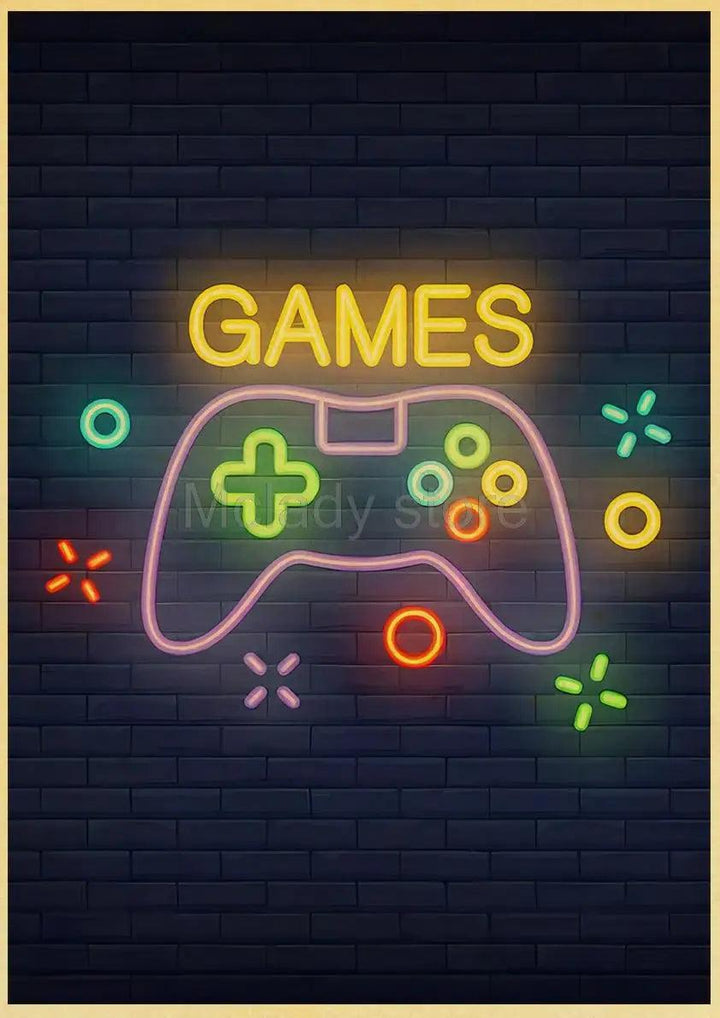 Sleep, Game, Repeat Wall Art - Retro Gaming Poster - Decor for Kids Game Room - Brand My Case