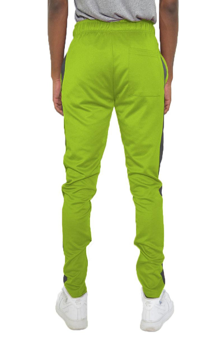 SLIM FIT TRACK PANTS- LIME/ WHITE - Brand My Case