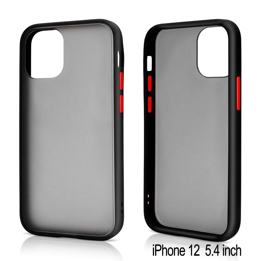 Slim Matte Hybrid Bumper Case for iPhone 12 Mini 5.4 inch (Black) - Brand My Case