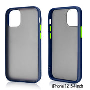 Slim Matte Hybrid Bumper Case for iPhone 12 Mini 5.4 inch (Navy Blue) - Brand My Case