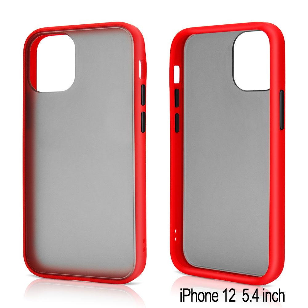 Slim Matte Hybrid Bumper Case for iPhone 12 Mini 5.4 inch (Red) - Brand My Case