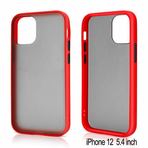 Slim Matte Hybrid Bumper Case for iPhone 12 Mini 5.4 inch (Red) - Brand My Case