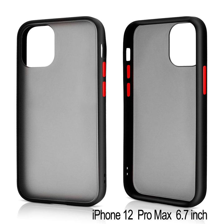 Slim Matte Hybrid Bumper Case for iPhone 12 Pro Max 6.7 inch (Black) - Brand My Case