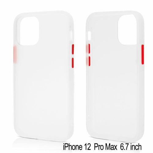 Slim Matte Hybrid Bumper Case for iPhone 12 Pro Max 6.7 inch (White) - Brand My Case