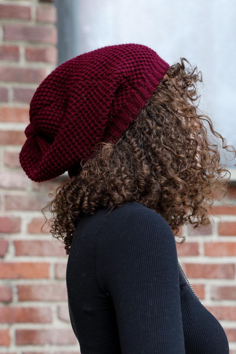 Slouch Waffle Knit Beanie - Brand My Case