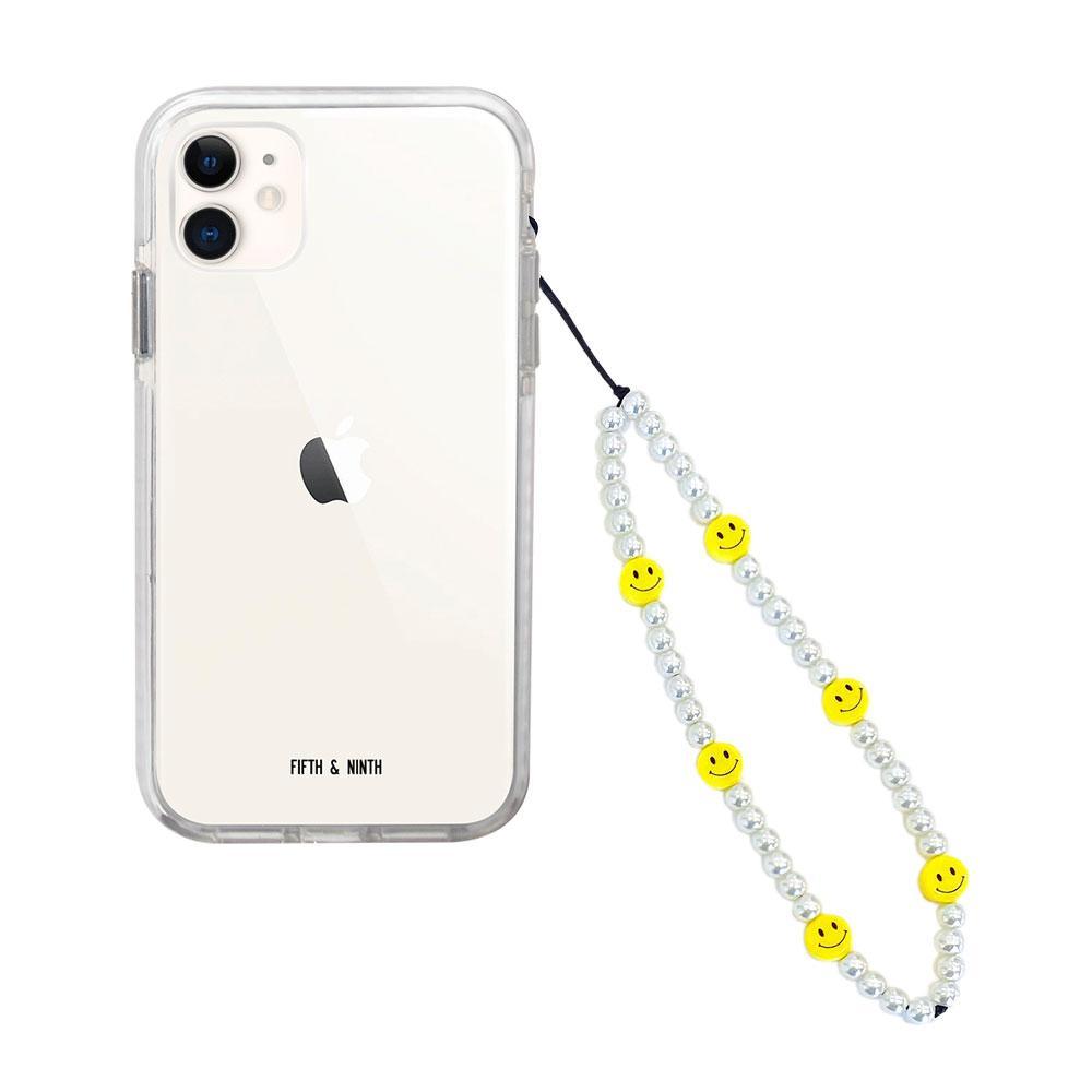 Smiley Pearl Beaded Phone Charm - Brand My Case