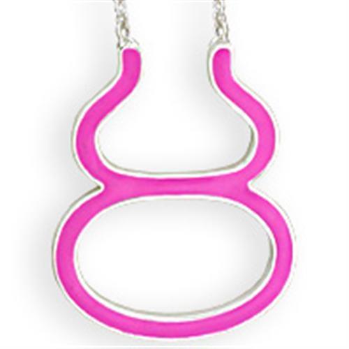SNK05PINK - Silver Brass Chain Pendant with Epoxy in Rose - Brand My Case