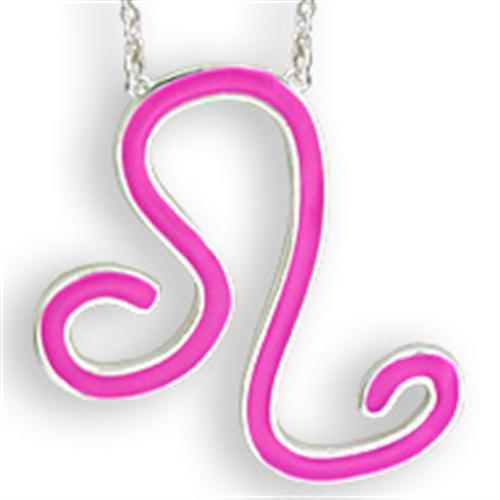 SNK06PINK - Silver Brass Chain Pendant with Epoxy in Rose - Brand My Case