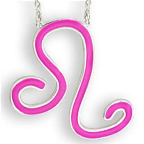 SNK06PINK - Silver Brass Chain Pendant with Epoxy in Rose - Brand My Case