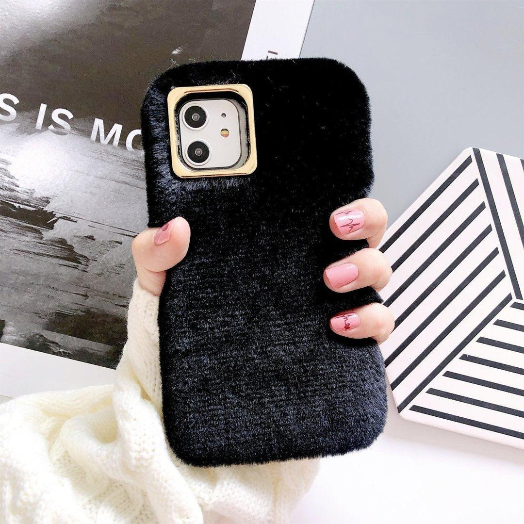 Soft Plush Material Phone Protector Case - Black for iPhone 11 Pro - Brand My Case