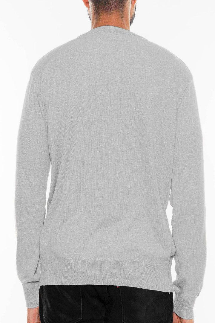Solid Vneck Knit Pullover Sweater - Brand My Case