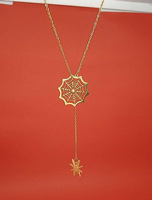 Spider Web Halloween Gift Necklaces | Sterling Silver Gold Halloween - Brand My Case