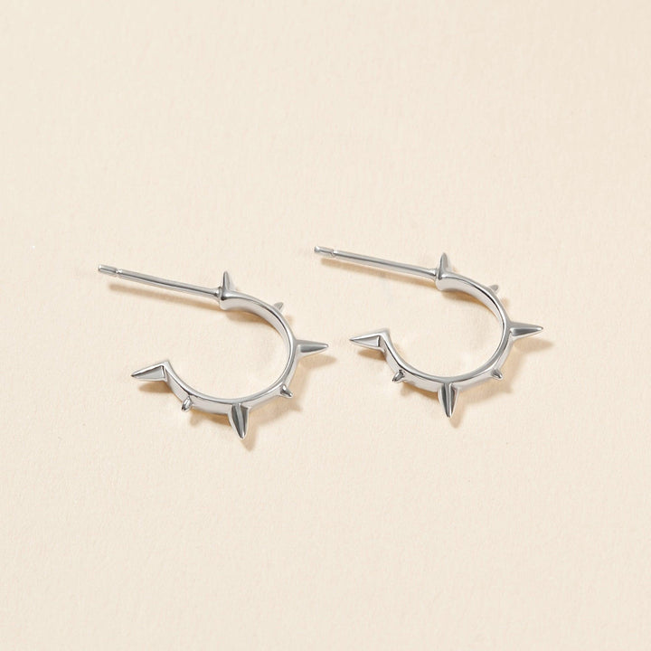Spike Hoop Earrings Tiny Hoops Minimalist Earrings - Brand My Case