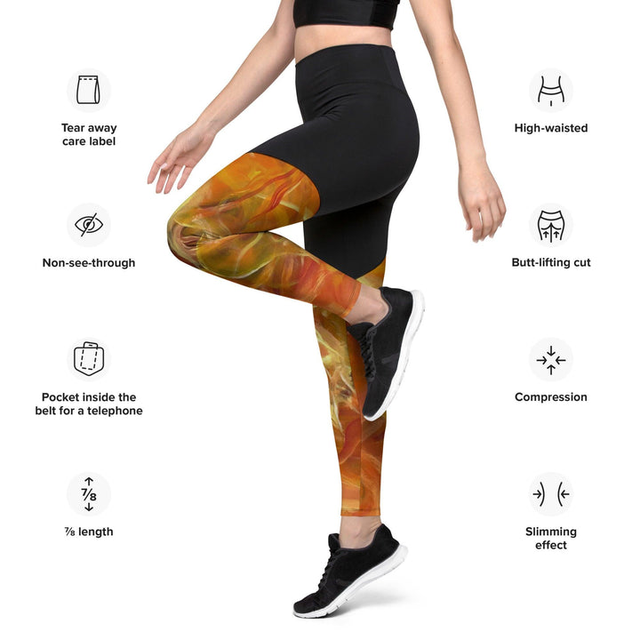 Sports Leggings - Fire - By Ingrid and Kaori - Brand My Case