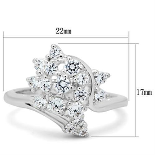 SS036 - Silver 925 Sterling Silver Ring with AAA Grade CZ in Clear - Brand My Case