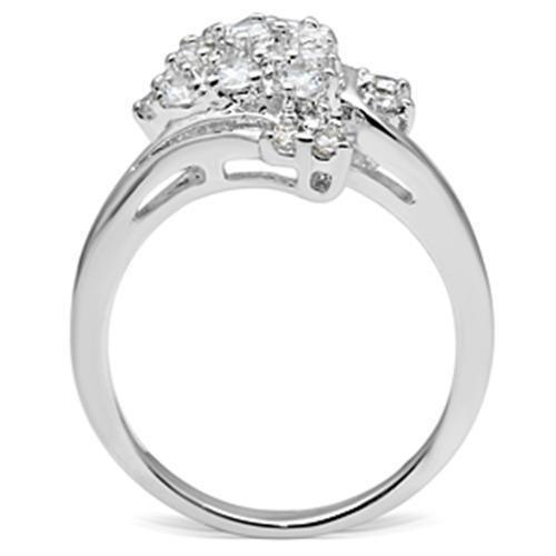 SS036 - Silver 925 Sterling Silver Ring with AAA Grade CZ in Clear - Brand My Case