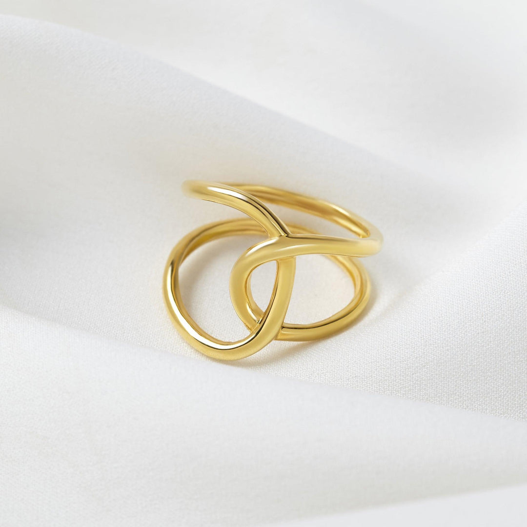 Statement Gold Ring Linked Minimal Ring - Brand My Case