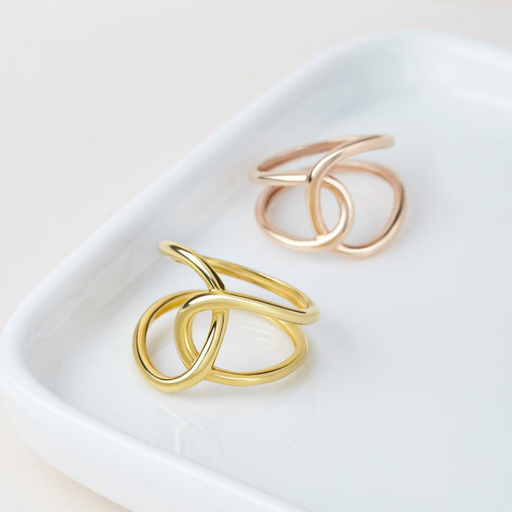 Statement Gold Ring Linked Minimal Ring - Brand My Case