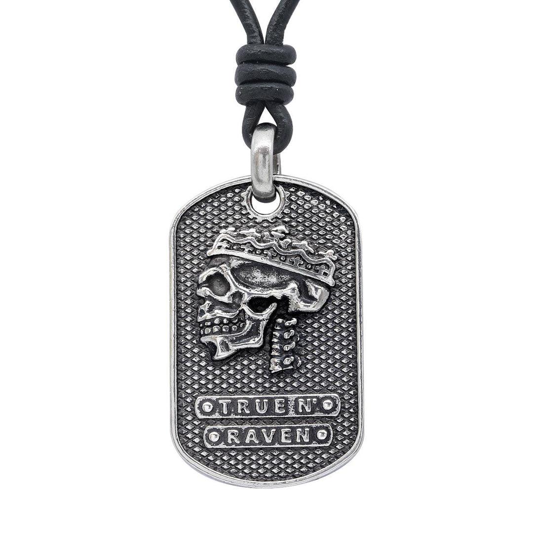 Steel Skull King Black Leather Necklace - Brand My Case