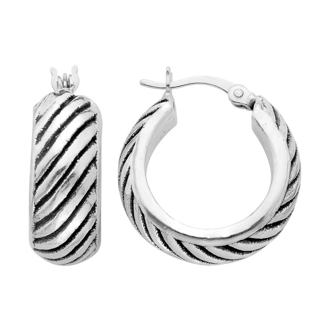 Sterling Silver Slashed Hoop Earrings - Brand My Case