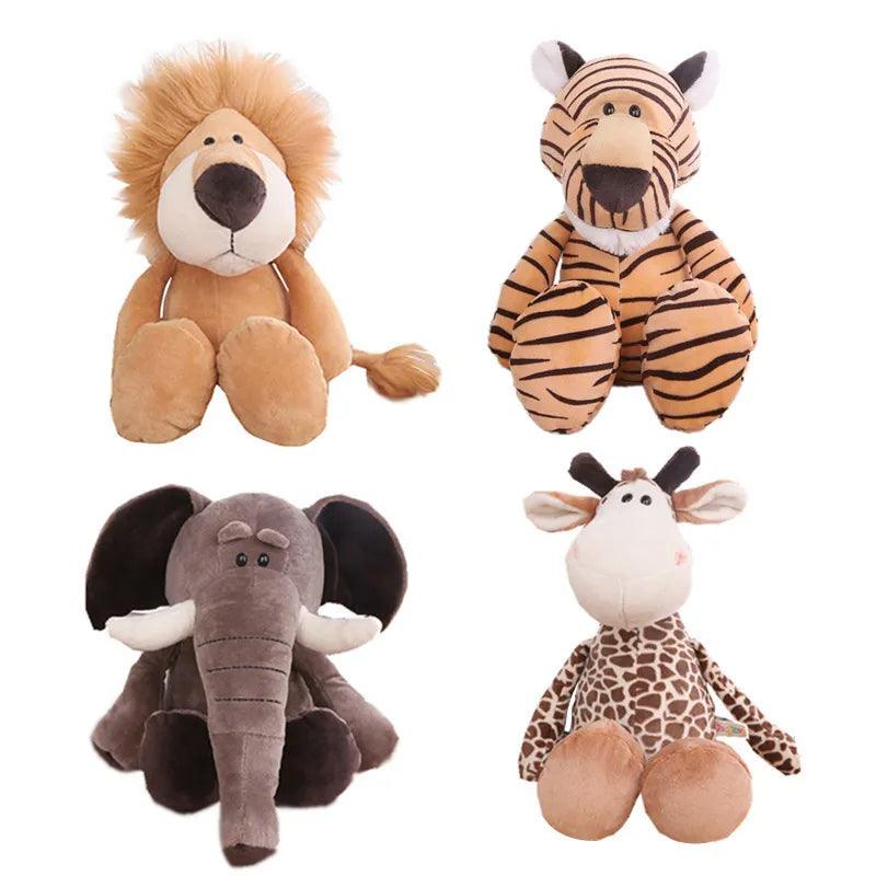 Stuffed Plush Animals Toys Soft Dolls Jungle Lion Elephant Tiger Dog Fox Monkey Deer Children Gift Kawaii Baby Kids Hobbie Toys - Brand My Case