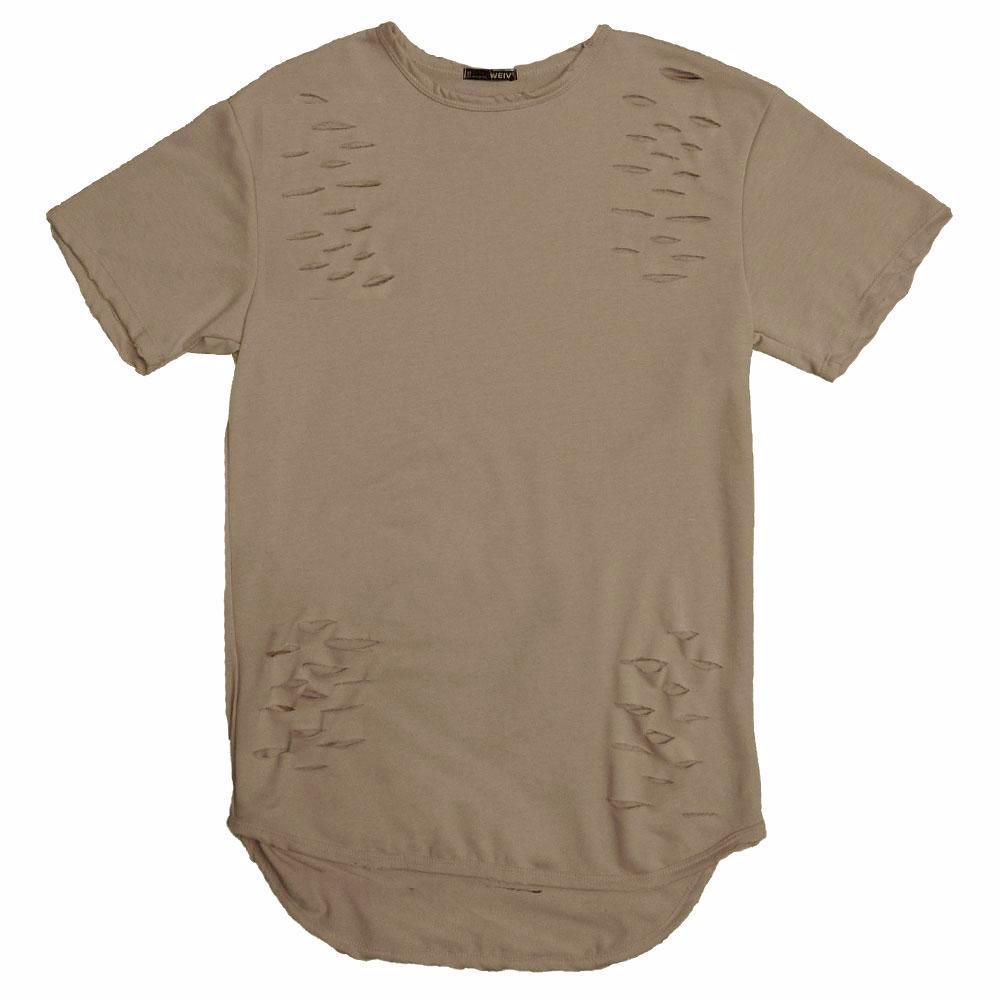 TAUPE SCISSOR DISTRESSED TEE - Brand My Case