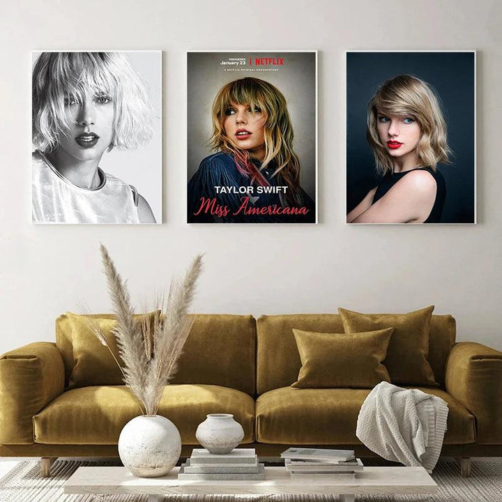 Taylor Swift Canvas Art Print - Contemporary American Singer Wall Art for Stylish Home Decor - Brand My Case