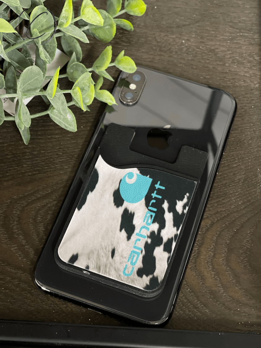 Teal Cowhide Carhartt Card Caddy Phone Wallet - Brand My Case