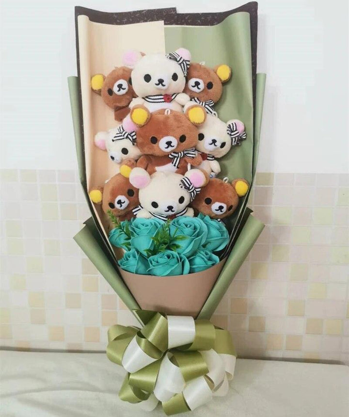 Teddy Bear Stuffed Animal Plush Toy Rilakkuma Bear Flower Bouquet Gift Box Graduation Birthday Valentine's Day Christmas Gifts - Brand My Case