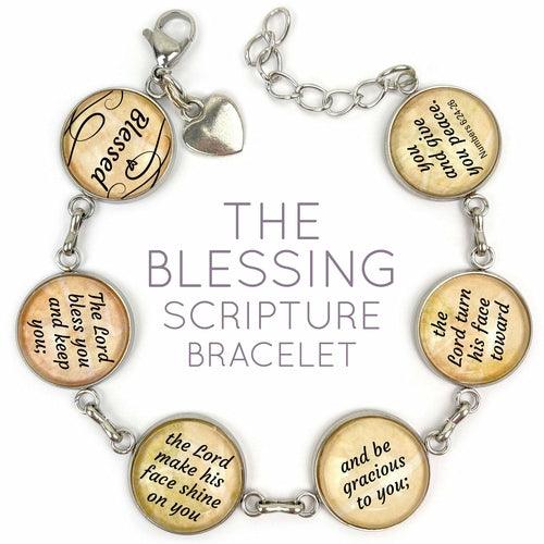 The Blessing Scripture Bracelet – Numbers 6 Glass Charm Stainless - Brand My Case
