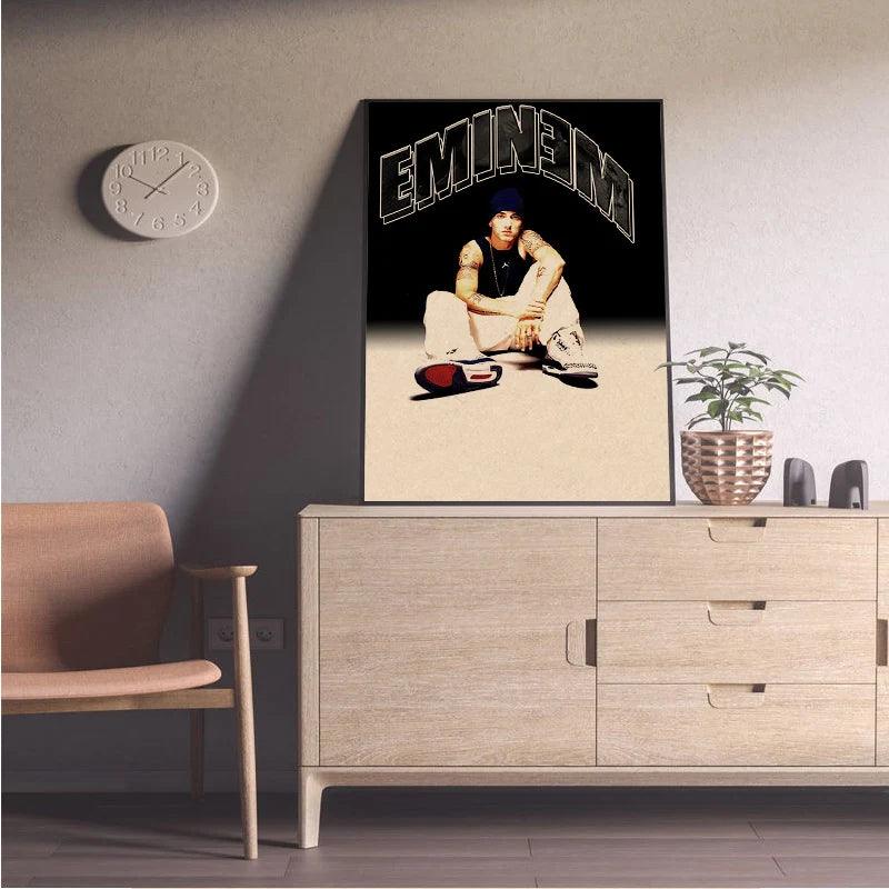 The Famous American Rapper Eminem Art Poster Retro Kraft Paper Sticker DIY Room Bar Cafe Room Wall Decor - Brand My Case