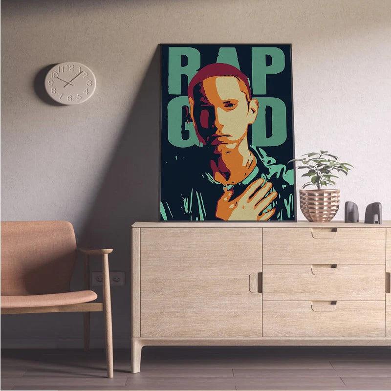 The Famous American Rapper Eminem Art Poster Retro Kraft Paper Sticker DIY Room Bar Cafe Room Wall Decor - Brand My Case
