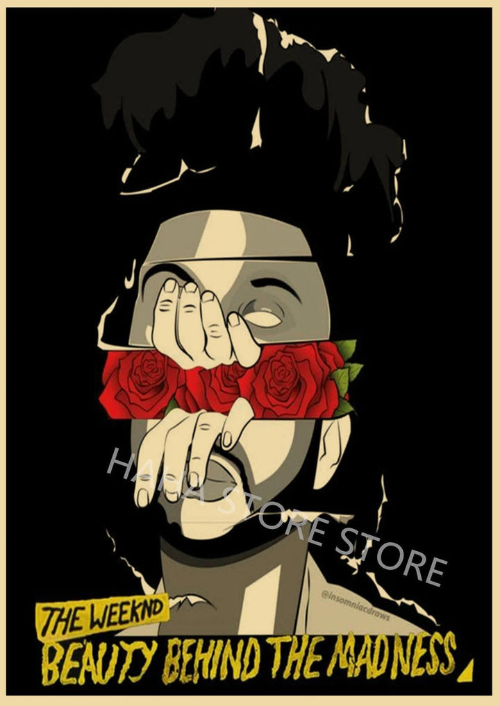 The Weeknd 'After Hours' Retro Kraft Paper Poster – Vintage Music Wall Art for Home and Cafe Decor - Brand My Case