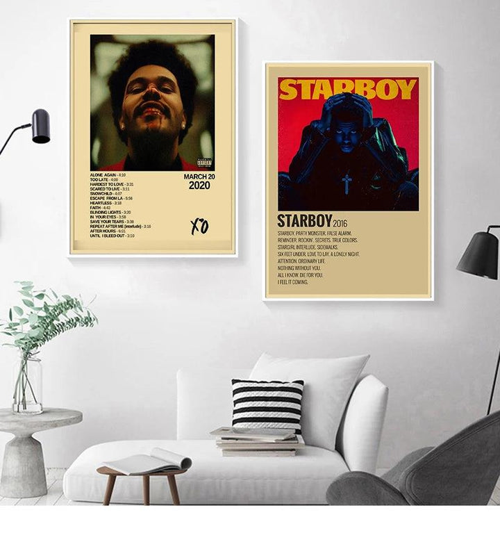 The Weeknd 'After Hours' Retro Kraft Paper Poster – Vintage Music Wall Art for Home and Cafe Decor - Brand My Case