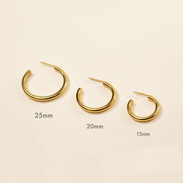 Thick Hoop Earrings Gold Minimal Hoop - Brand My Case