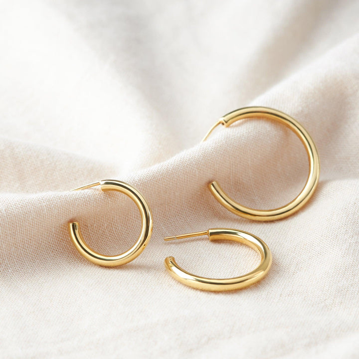 Thick Hoop Earrings Gold Minimal Hoop - Brand My Case