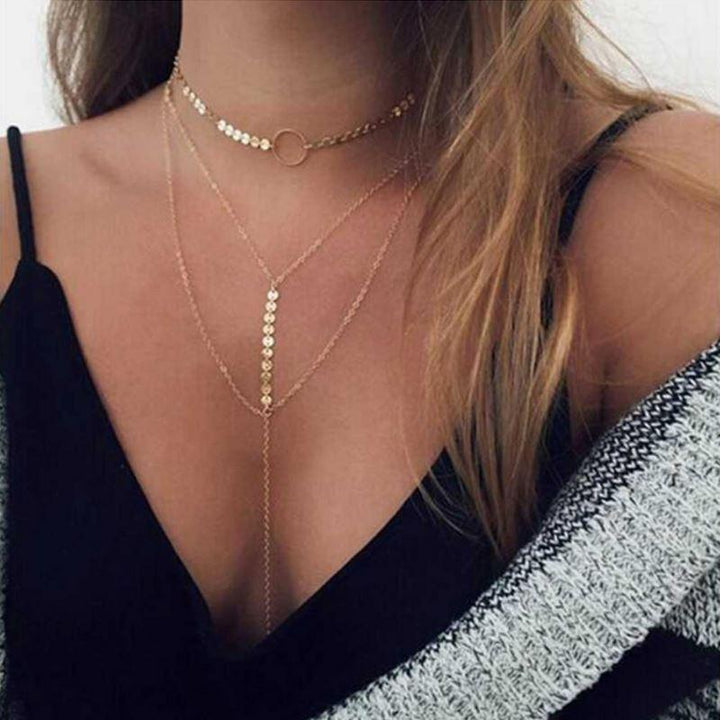 Three Layer Lariat Choker Necklace - Brand My Case