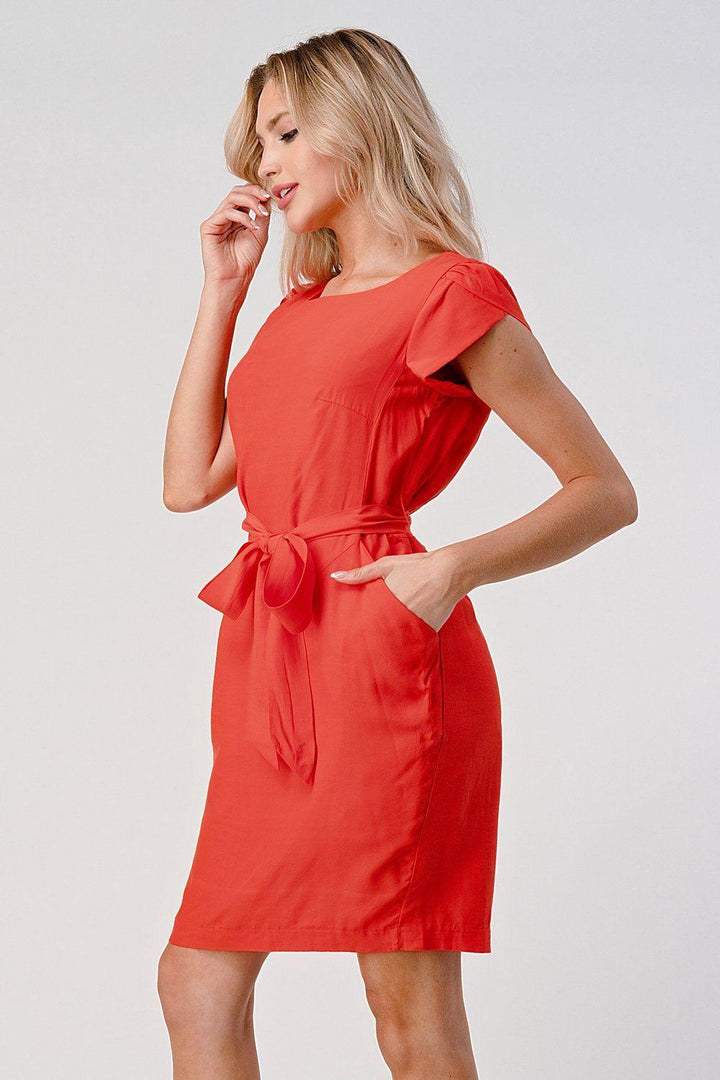 Tie Back With Sleeves Dress - Brand My Case
