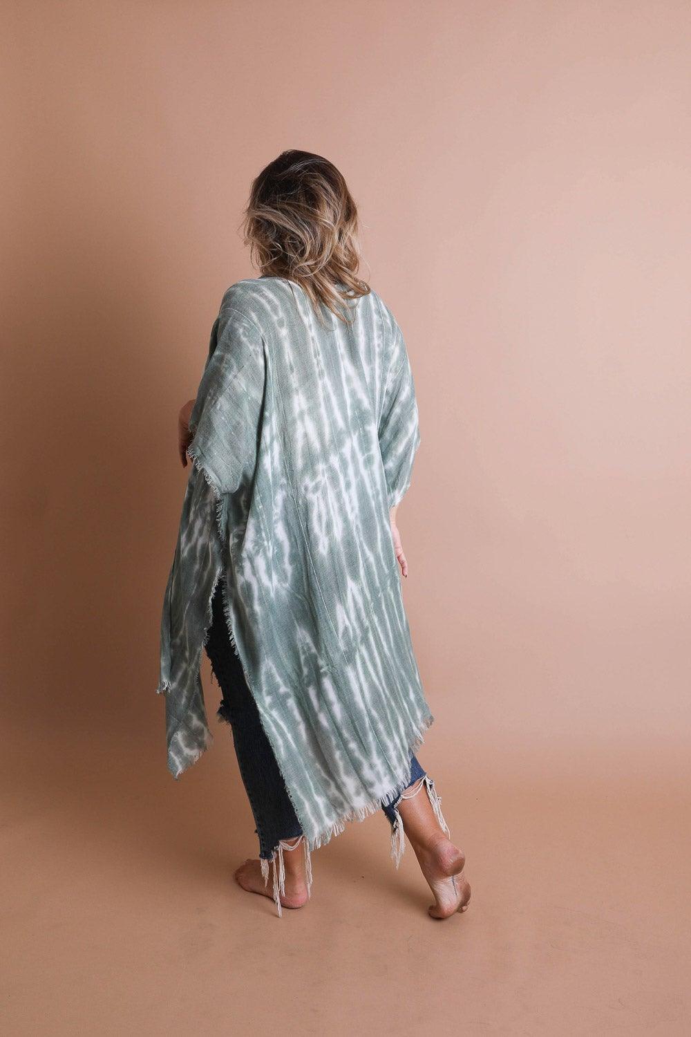Tie Dye Frayed Kimono - Brand My Case