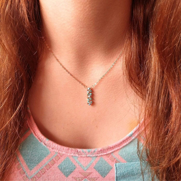 Tiny Super Sparkly Vertical Crystal Bar Necklace - Brand My Case