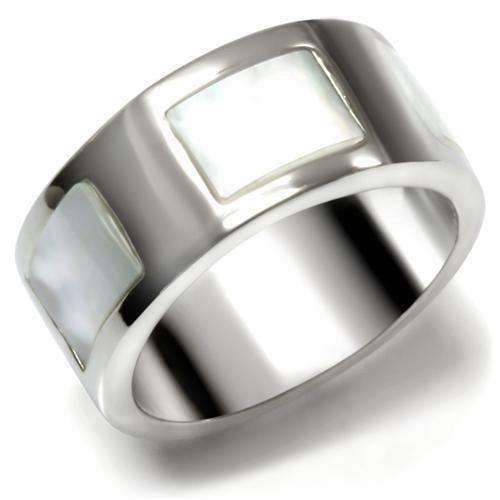 TK043 - High polished (no plating) Stainless Steel Ring with Precious - Brand My Case