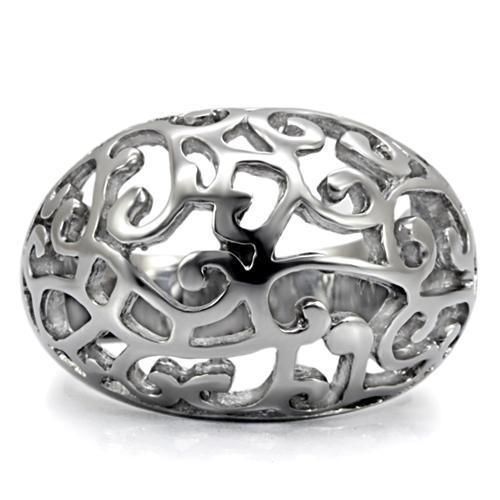 TK055 - High polished (no plating) Stainless Steel Ring with No Stone - Brand My Case