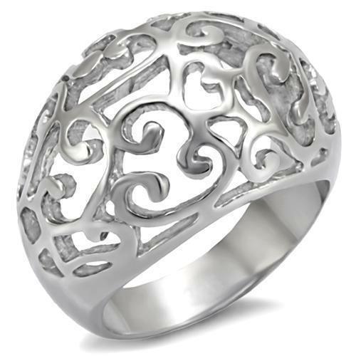 TK055 - High polished (no plating) Stainless Steel Ring with No Stone - Brand My Case