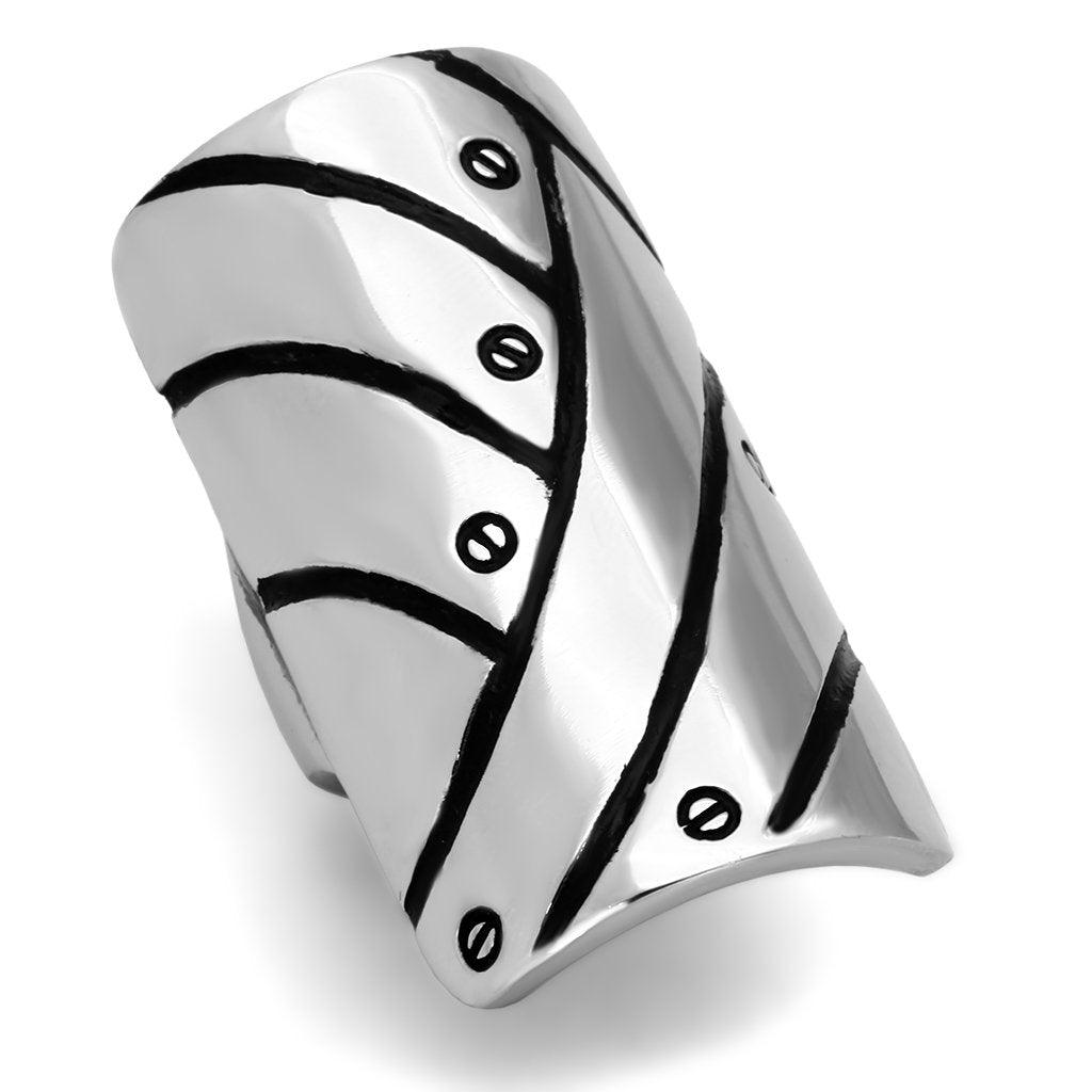 TK1010 - High polished (no plating) Stainless Steel Ring with No Stone - Brand My Case
