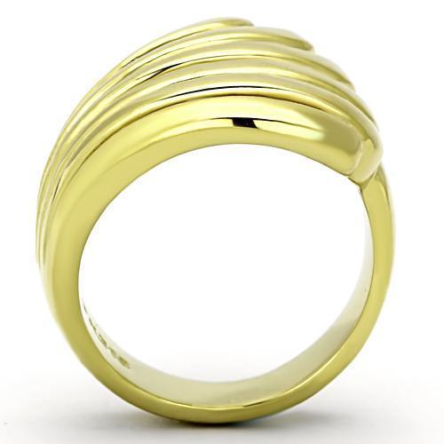 TK1028 - IP Gold(Ion Plating) Stainless Steel Ring with No Stone - Brand My Case